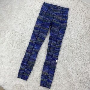 Lululemon Fast and Free Tight 25" *Non-Reflective Nulux Interconnect Blue Multi